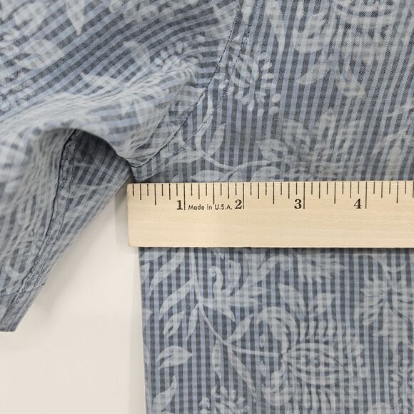 Hobie Shirt Mens Medium Blue Floral Striped Button Up Polynosic Rayon Vintage M‎ - Picture 8 of 12